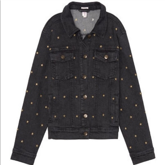 black jean jacket with stars